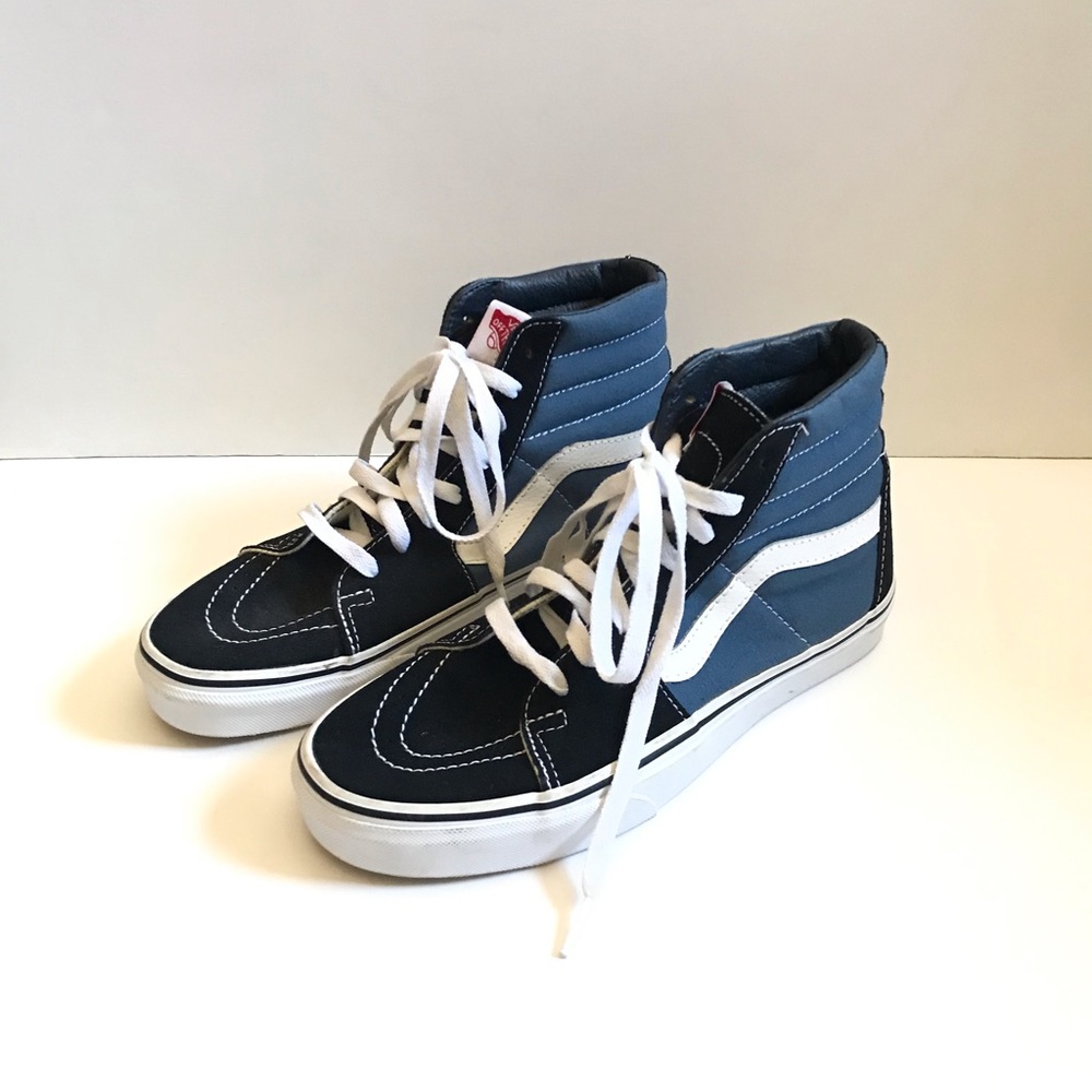 Vans High-Top Sneakers in Blue and White